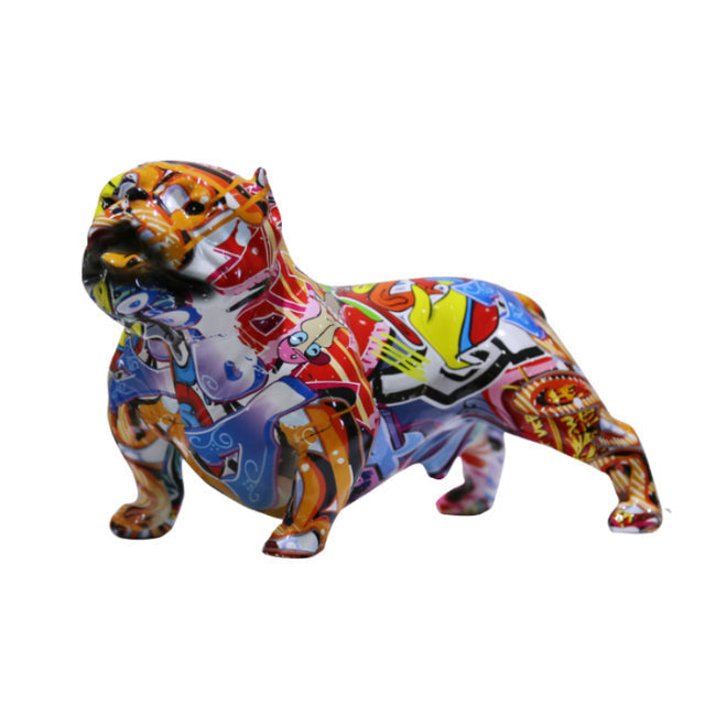 ArtZ® American Bully Graffiti Painted Statue Graffiti Dog Sculptures Graffiti