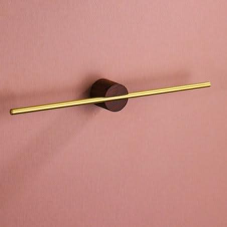 Kyler Modern Metal Towel Bar Small / Wood SaddleBrown / Gold | Lily & Eden