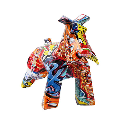 ArtZ® Schnauzer Graffiti Painted Statue Graffiti Dog Sculptures