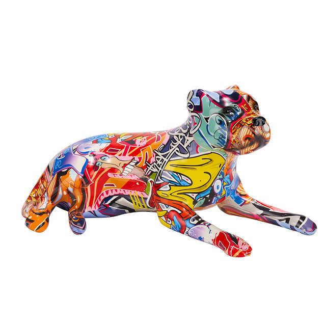 ArtZ® Pit Bull Graffiti Painted Statue Graffiti Dog Sculptures Grafitti