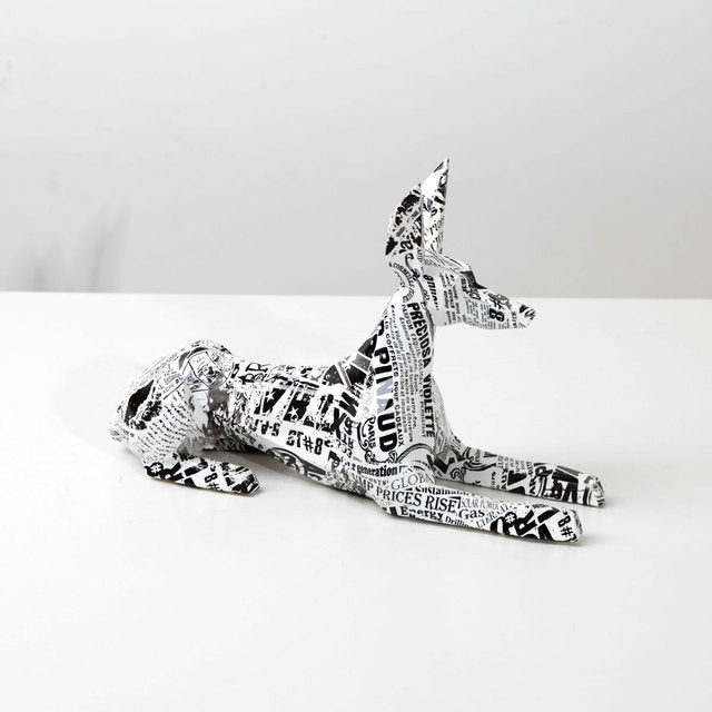 ArtZ® Doberman Pinscher Graffiti Painted Statue Graffiti Dog Sculptures RC