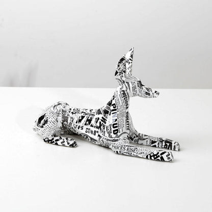 ArtZ® Doberman Pinscher Graffiti Painted Statue Graffiti Dog Sculptures RC