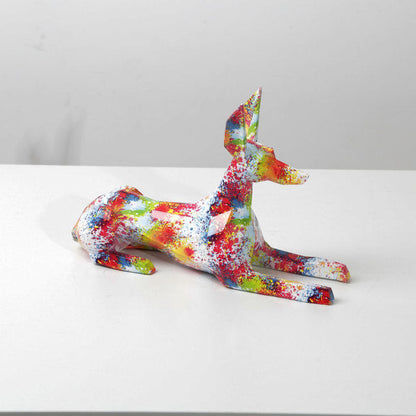 ArtZ® Doberman Pinscher Graffiti Painted Statue Graffiti Dog Sculptures RG