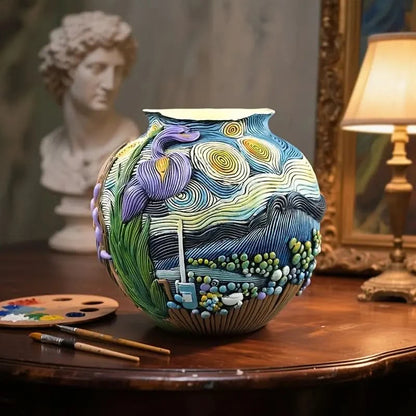 Van Gogh Style Decorative Flower Vase