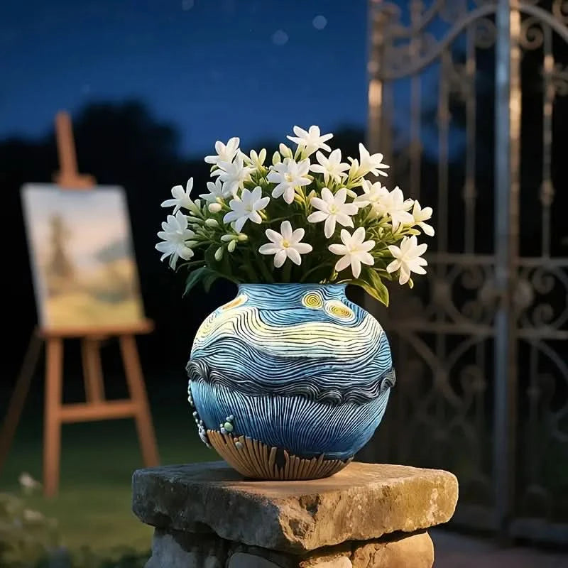Van Gogh Style Decorative Flower Vase