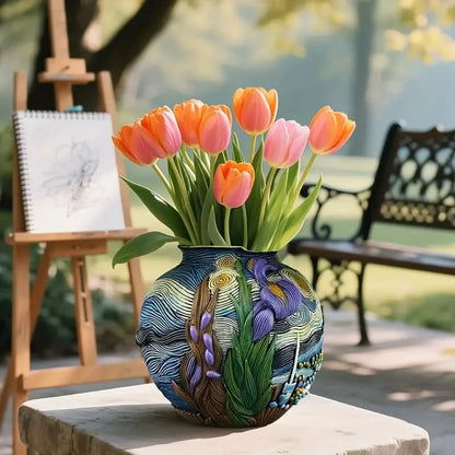Van Gogh Style Decorative Flower Vase
