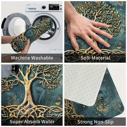 Tree of Life Non-Slip Floor Kitchen Mat