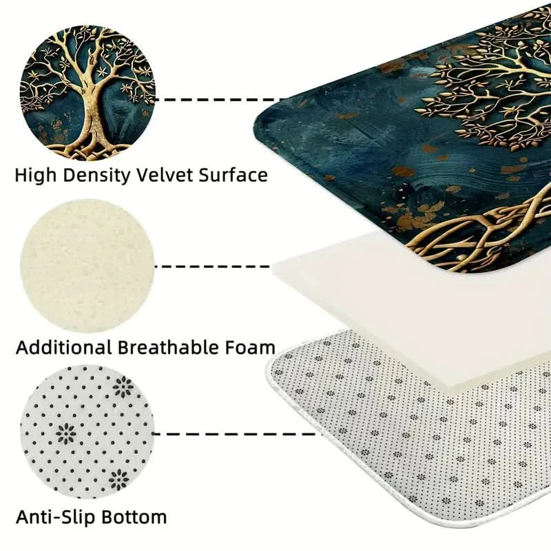 Tree of Life Non-Slip Floor Kitchen Mat